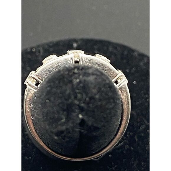 MEDA sterling silver 925 princess cut and round CZ band size 6 - Picture 6 of 8